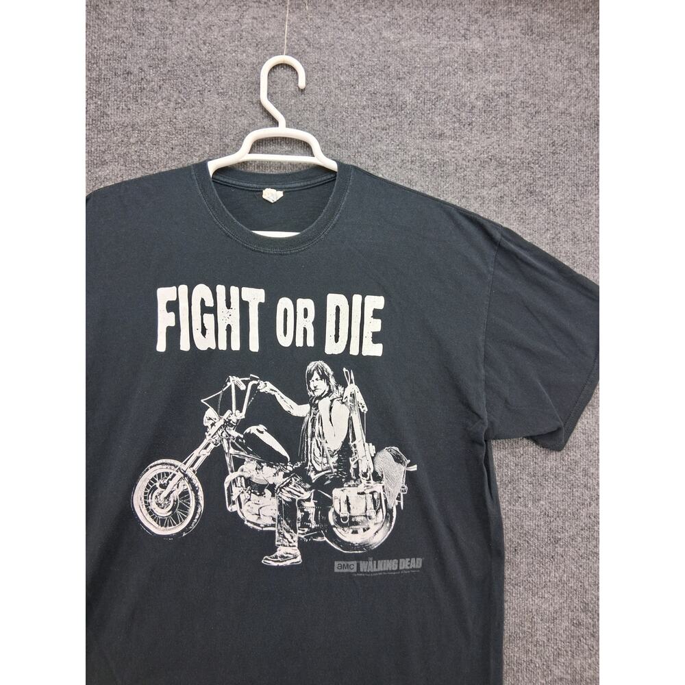 AMC The Walking Dead Tshirt Mens 2XL XXL Black Fight Or Die Darryl